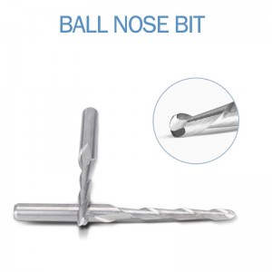 Фрезерный станок с ЧПУ 1/8 ”Шаровой хвостовик с цилиндрической головкой 2 мм, режущий диаметр Спиральная фрезерная фреза с 2 канавк...