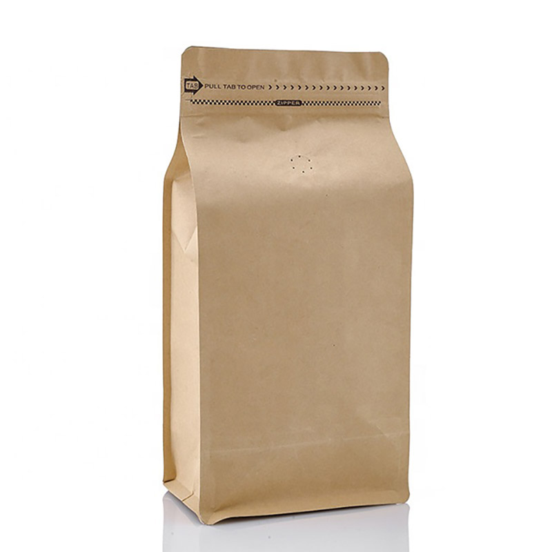 Высокое качество 100 г 250 г 500 г 1 кг простой сток с плоским дном коричневая крафт-бумага кофе в зернах мешки с клапаном и ziplock