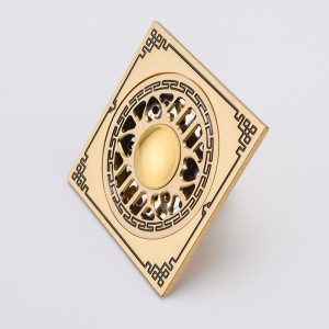 Черный узор скрытый душ квадратный в ванной напольная крышка