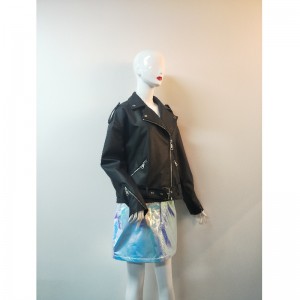 ЧЕРНЫЙ БАЙКЕР ПУ JACKET RLWPJ0020N