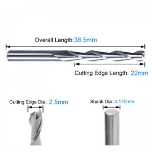 Диаметр хвостовика 1/8 \". Твердосплавные концевые фрезы с долотом, режущий диаметр 2,5 мм. Фрезы с ЧПУ, 2-канавный спиральный режущий ...