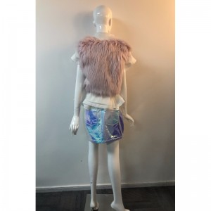 ЖЕНСКАЯ РОЗОВАЯ КОЖАНАЯ ЖИЛЕТА RLWF0014