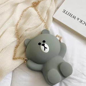 Силиконовый мультфильм сумка девушка сумка милый силиконовый мобильный телефон сумка медведь личность цепь одно плечо косой су...