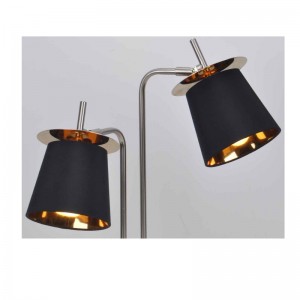 Настольная лампа с тканевым абажуром и декоративным листом