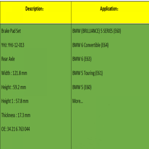 Тормозные колодки (OE: 34216763044)