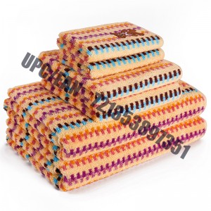 JMD TEXTILE Быстросохнущий 100% хлопок, мультипликационная вышивка Little Bear, многоцветные окрашенные жаккардовые наборы полотенец для ва...