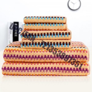 JMD TEXTILE Быстросохнущий 100% хлопок, мультипликационная вышивка Little Bear, многоцветные окрашенные жаккардовые наборы полотенец для ва...