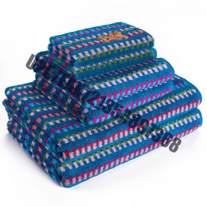 JMD TEXTILE Быстросохнущий 100% хлопок, мультипликационная вышивка Little Bear, многоцветные окрашенные жаккардовые наборы полотенец для ва...