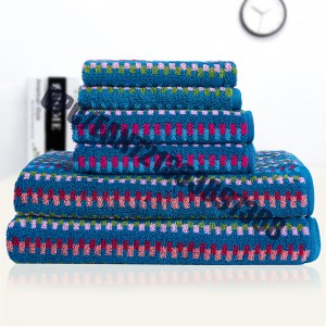 JMD TEXTILE Быстросохнущий 100% хлопок, мультипликационная вышивка Little Bear, многоцветные окрашенные жаккардовые наборы полотенец для ва...