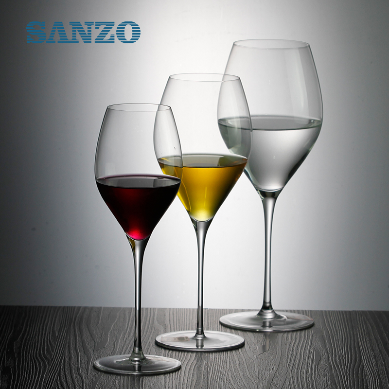 Набор бокалов для вина SANZO черного цвета, ручной работы, без свинца