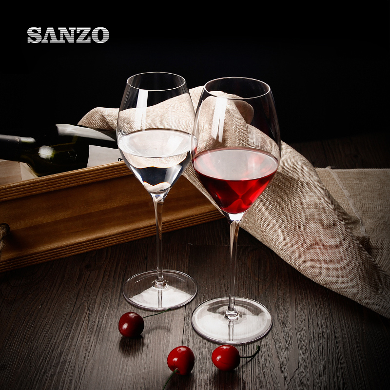 Набор бокалов для вина SANZO черного цвета, ручной работы, без свинца
