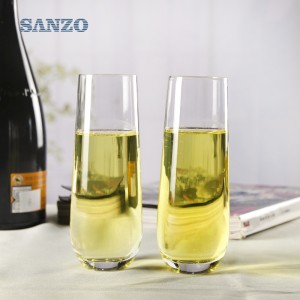 SANZO Black Stem Champagne Flute Индивидуальные прозрачные шампанские флейты Пластиковые шампанское