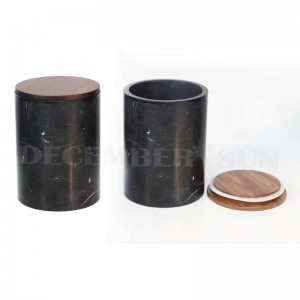 Набор черных мраморных канистр