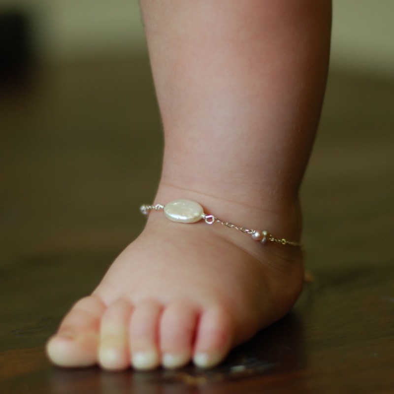 Детские украшения детские подарки детские цепочки для ног стерлингового серебра 925 пробы на лодыжке браслет камень