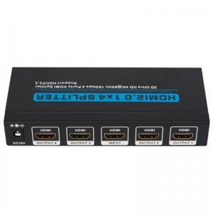 V2.0 HDMI 1x4 Splitter Поддержка 3D Ultra HD 4Kx2K при 60 Гц HDCP2.2