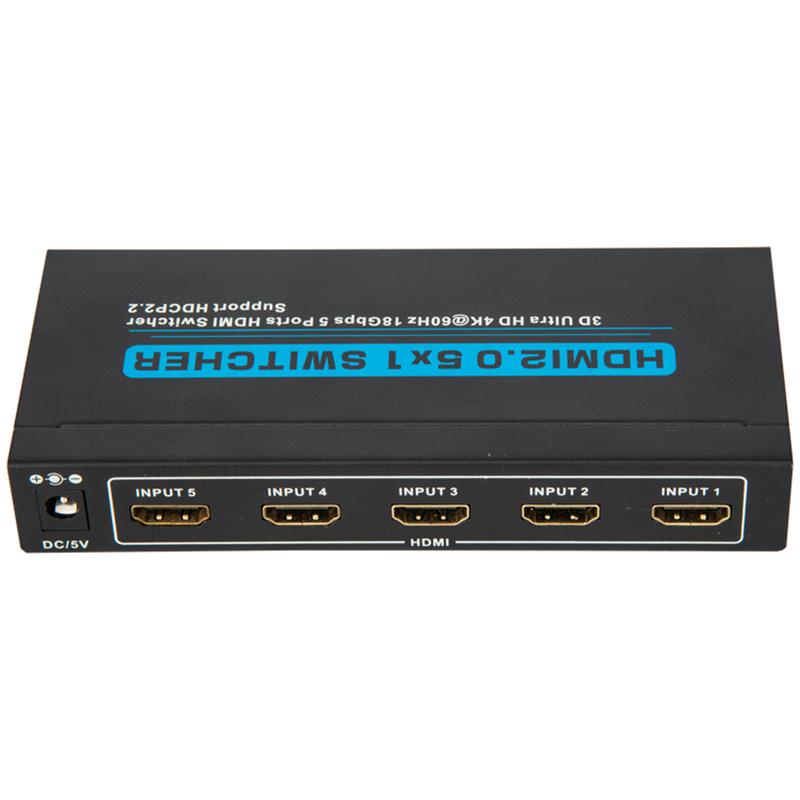 V2.0 HDMI 5x1 Switcher Поддержка 3D Ultra HD 4Kx2K при 60 Гц HDCP2.2