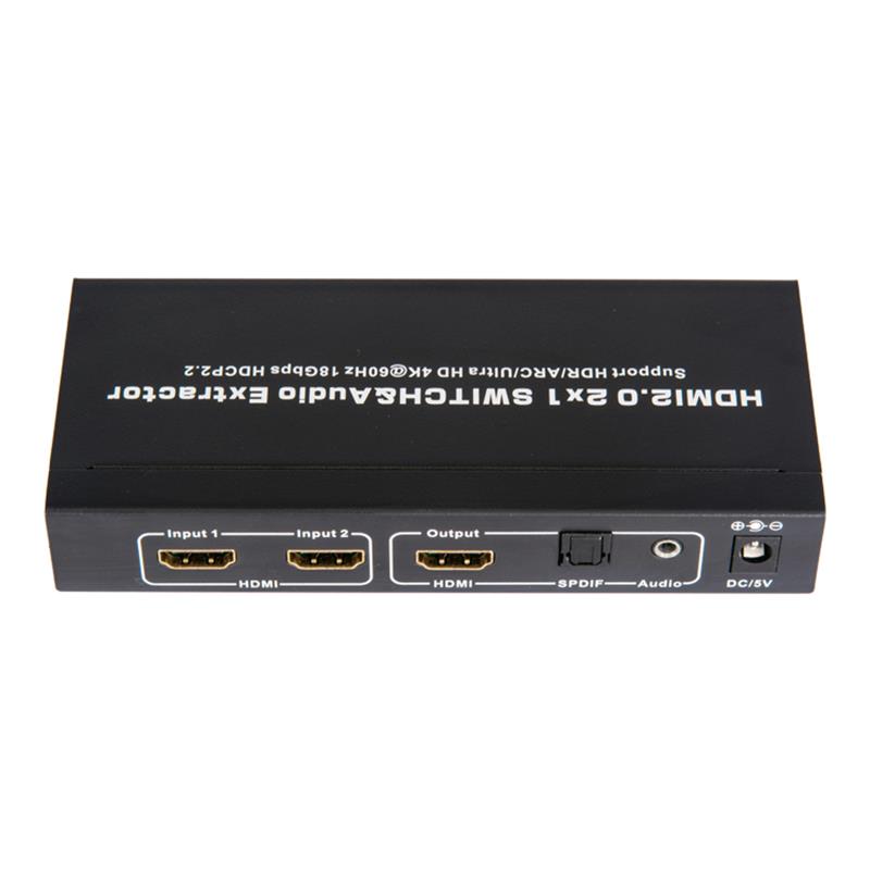 V2.0 HDMI 2x1 коммутатор и поддержка Audio Extractor ARC Ultra HD 4Kx2K при 60 Гц HDCP2.2 18 Гбит / с