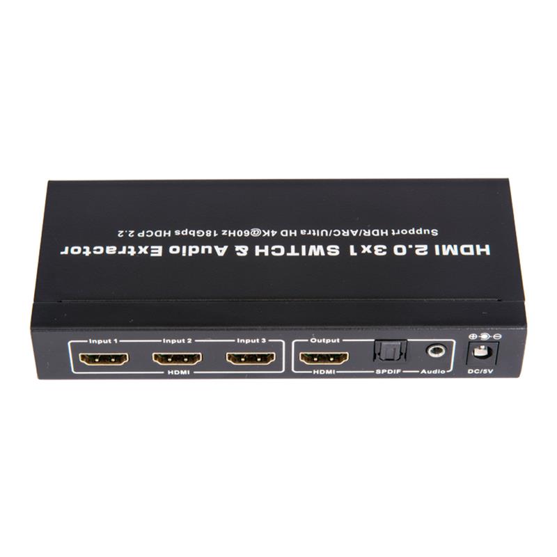 V2.0 HDMI 3x1 коммутатор и поддержка Audio Extractor ARC Ultra HD 4Kx2K при 60 Гц HDCP2.2 18 Гбит / с