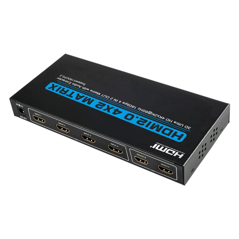 V2.0 Поддержка HDMI 4x2 Matrix Ultra HD 4Kx2K при 60 Гц HDCP2.2 18 Гбит / с с функцией извлечения звука