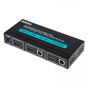 V2.0 HDMI KVM 2x1 Switch Поддержка Ultra HD 4Kx2K при 60 Гц HDCP2.2 Звуковая карта 18 Гбит \/ с и USB-концентратор