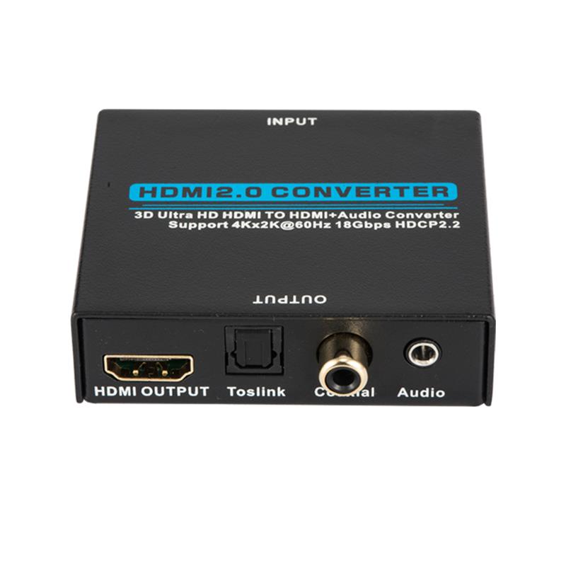 V2.0 HDMI Audio Extractor HDMI в HDMI + Аудио конвертер Поддержка 3D Ultra HD 4Kx2K @ 60 Гц HDCP 2.2 18 Гбит / с