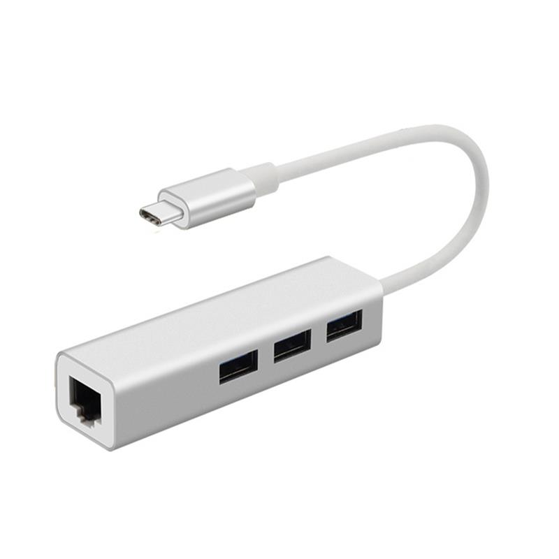 USB тип C для локальной сети (1000 м) + USB 3.0x3 адаптер концентратора