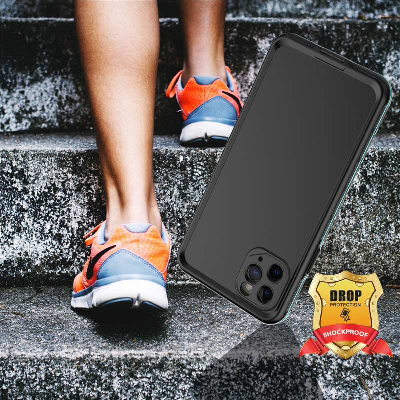 Iphone защитный пластиковый водонепроницаемый подводный водонепроницаемый чехол для Iphone 11 pro max (голубой), с чистым цветом задней кр...