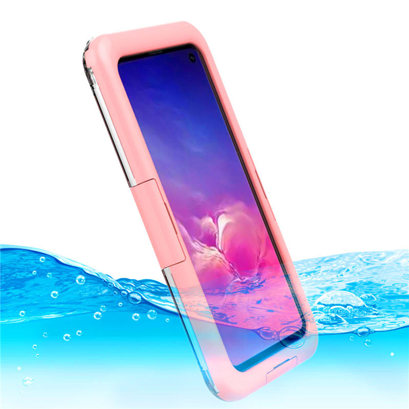 Новый дешевый водонепроницаемый чехол для телефона Samsung S10 (розовый)
