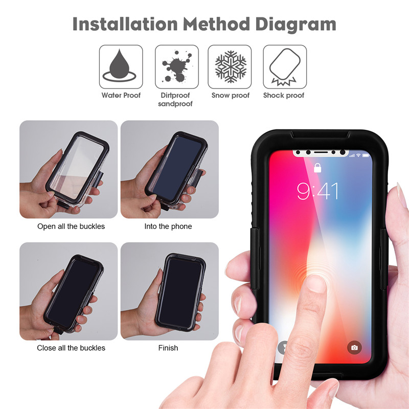 Водонепроницаемый чехол для мобильного телефона Iphone XS водонепроницаемый чехол дешевый противоударный чехол для iPhone (черный)