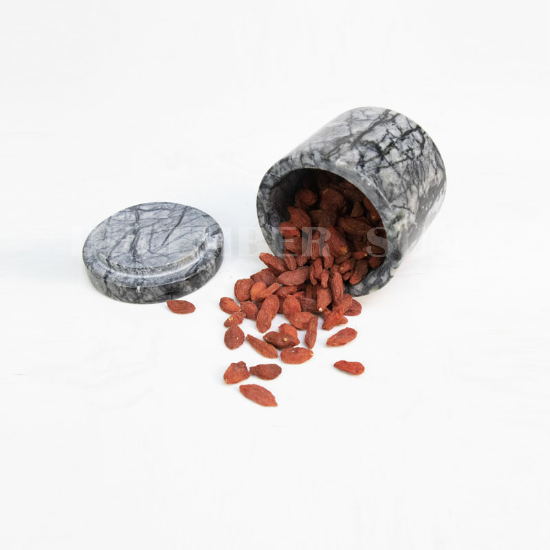 Мраморная банка с крышкой посуда для дома