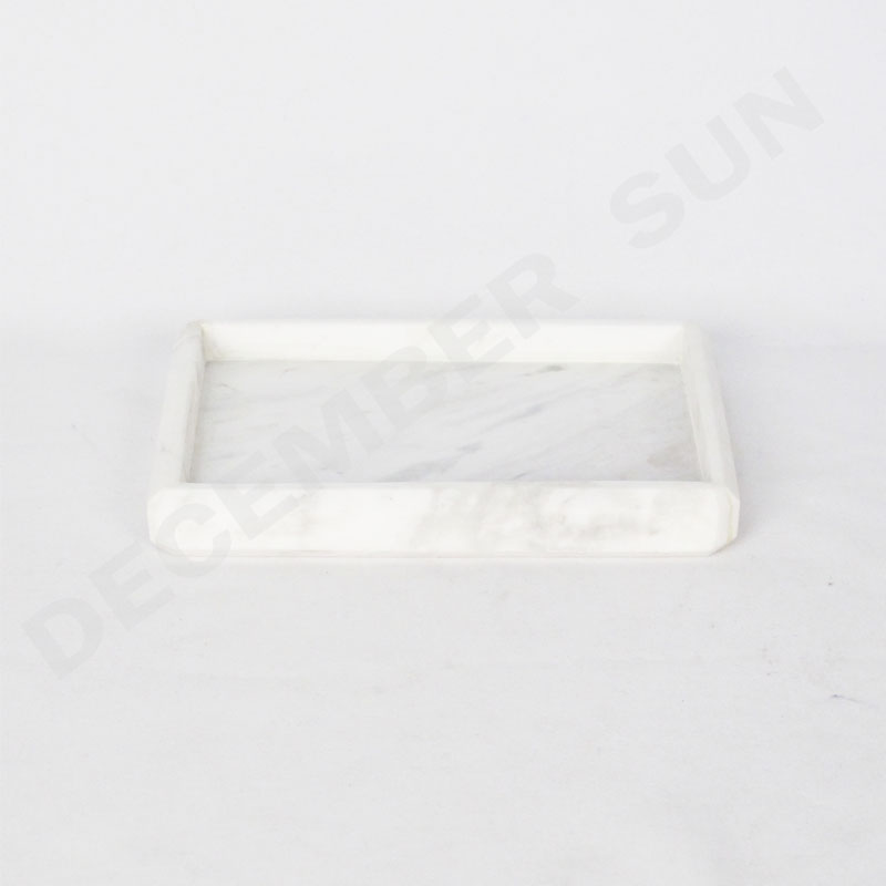 Набор подносов ручной работы из белого мрамора