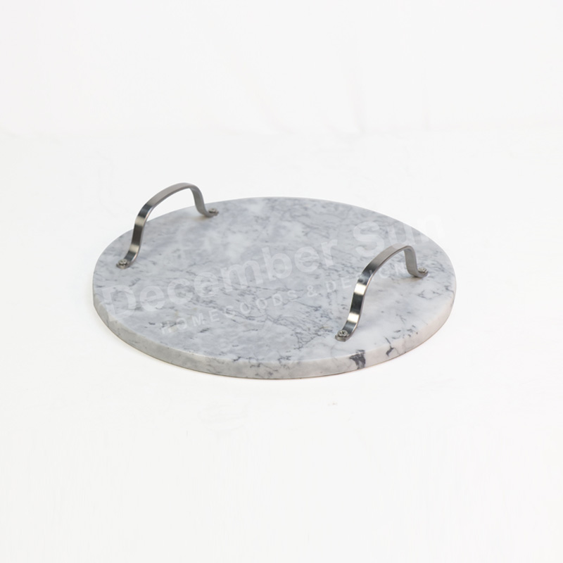 Поднос мрамора горячей продажи с металлической ручкой