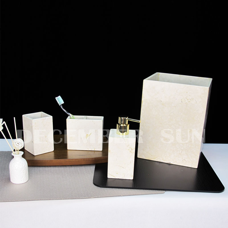 Комплект мраморных банных принадлежностей для ванной комнаты оптом