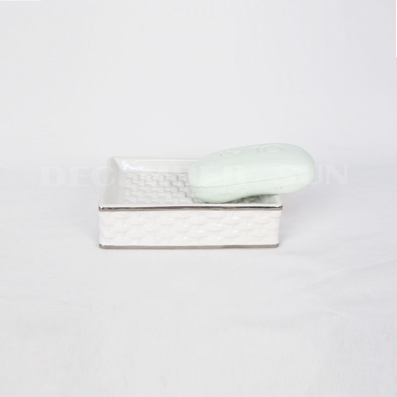 2020 Лучшая цена белый фарфор бамбуковый ткацкий набор для ванной комнаты аксессуары