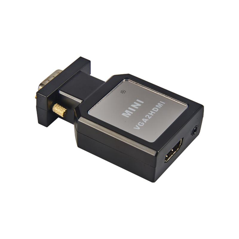 Металлический корпус MINI Размер VGA + 3,5 мм Audio TO HDMI Converter