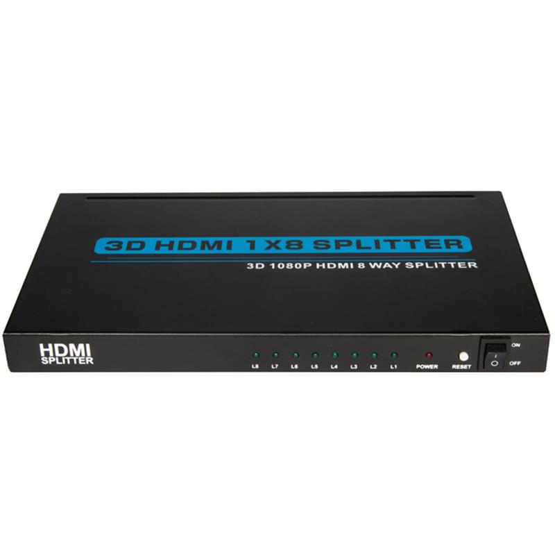 8 портов HDMI 1x8 Splitter Поддержка 3D Full HD 1080P