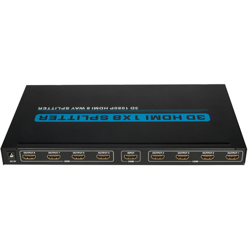 8 портов HDMI 1x8 Splitter Поддержка 3D Full HD 1080P