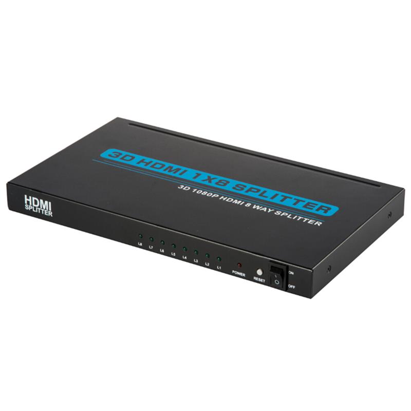 8 портов HDMI 1x8 Splitter Поддержка 3D Full HD 1080P