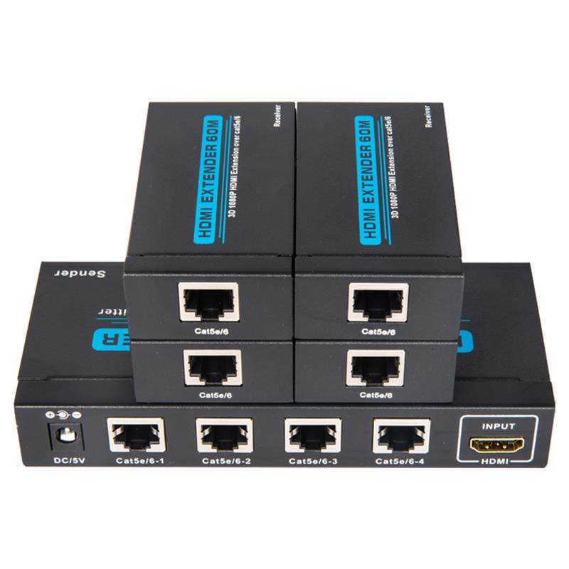 4 порта HDMI UTP 1x4 Splitter на один Cat5e / 6 с 4 приемниками до 60 м
