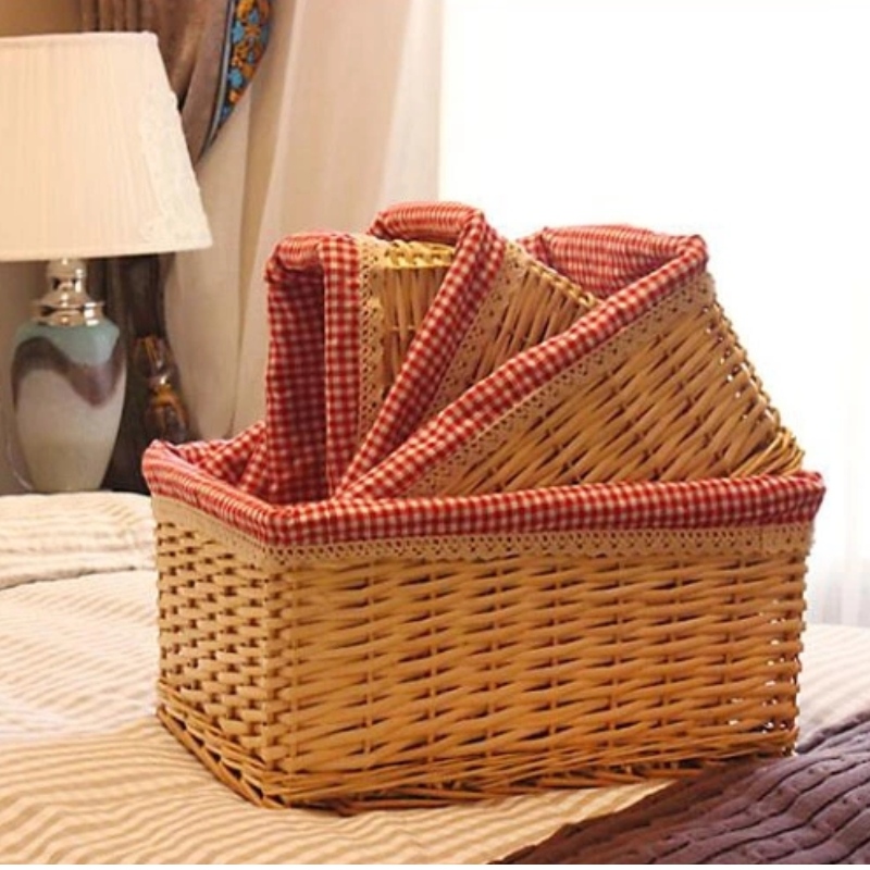 Набор из 3 плетеных корзин