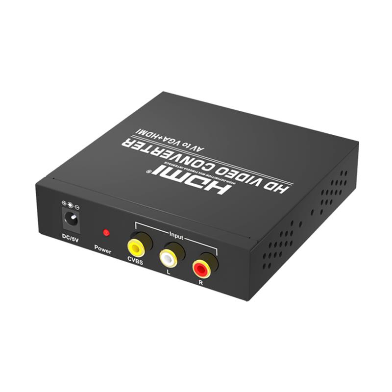 Преобразователь AV в VGA + HDMI Scaler с разрешением 720P / 1080P