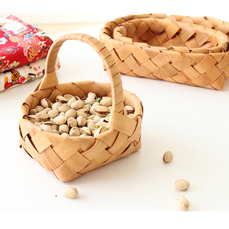 Домашний декор Деревянная корзина с ручкой