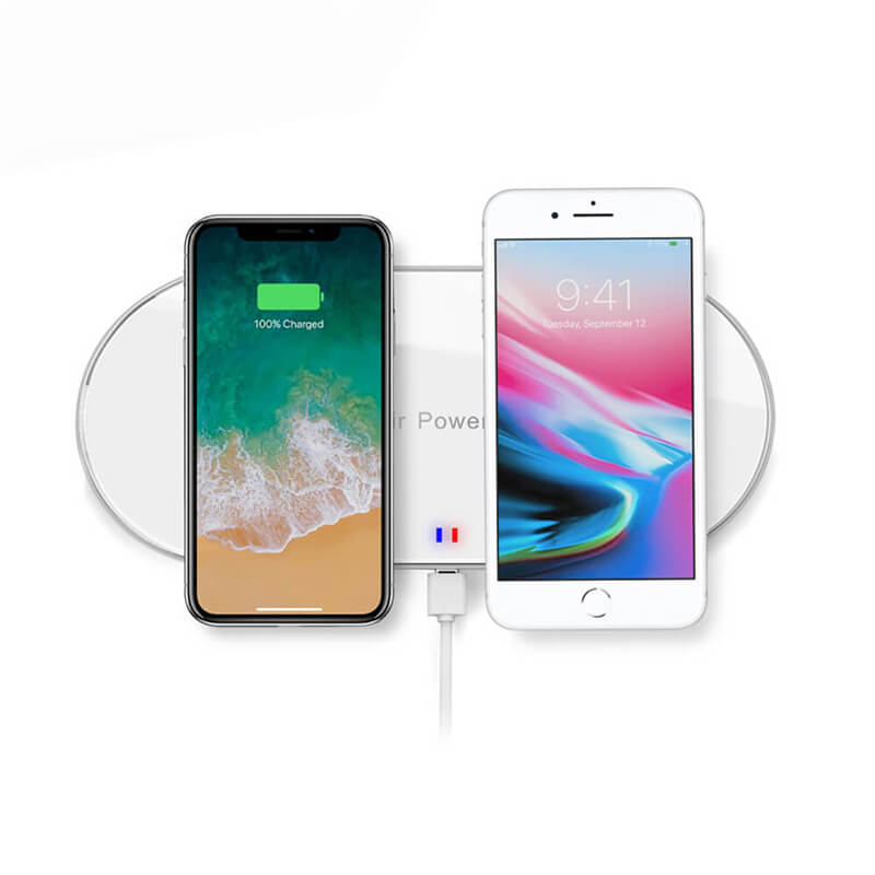 Двойная беспроводная зарядная панель (для телефона iPhone или Android)