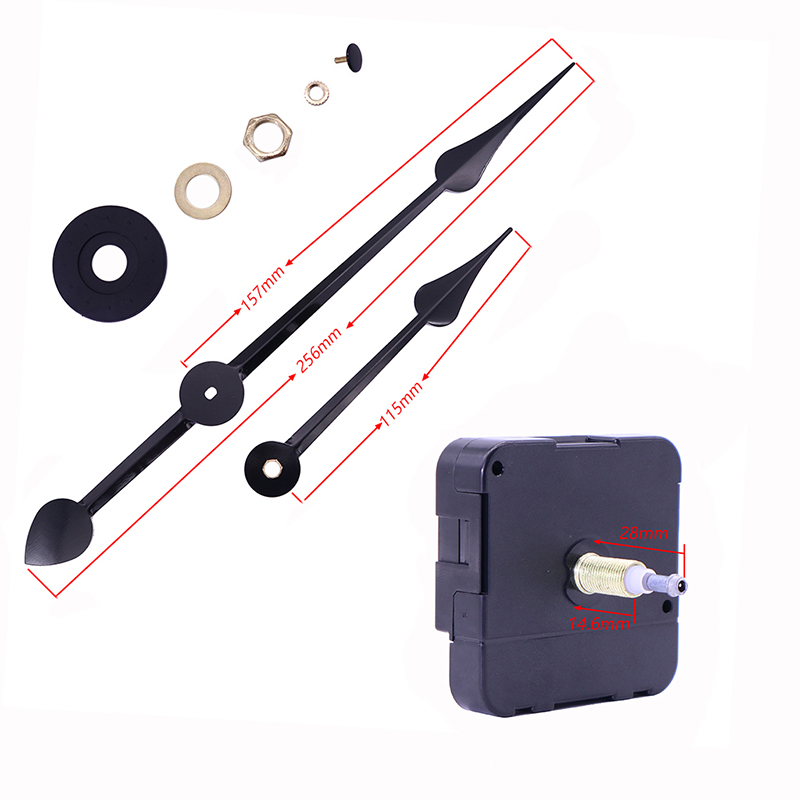 HR1688 23 мм кварцевый черный часовой механизм и большие стрелки часов