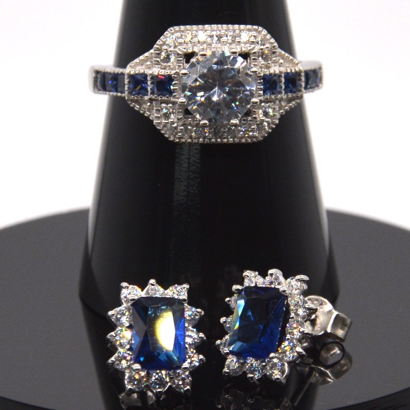 Silverjewelly мода серебро кольцо ожерелье RFBSLTZ001