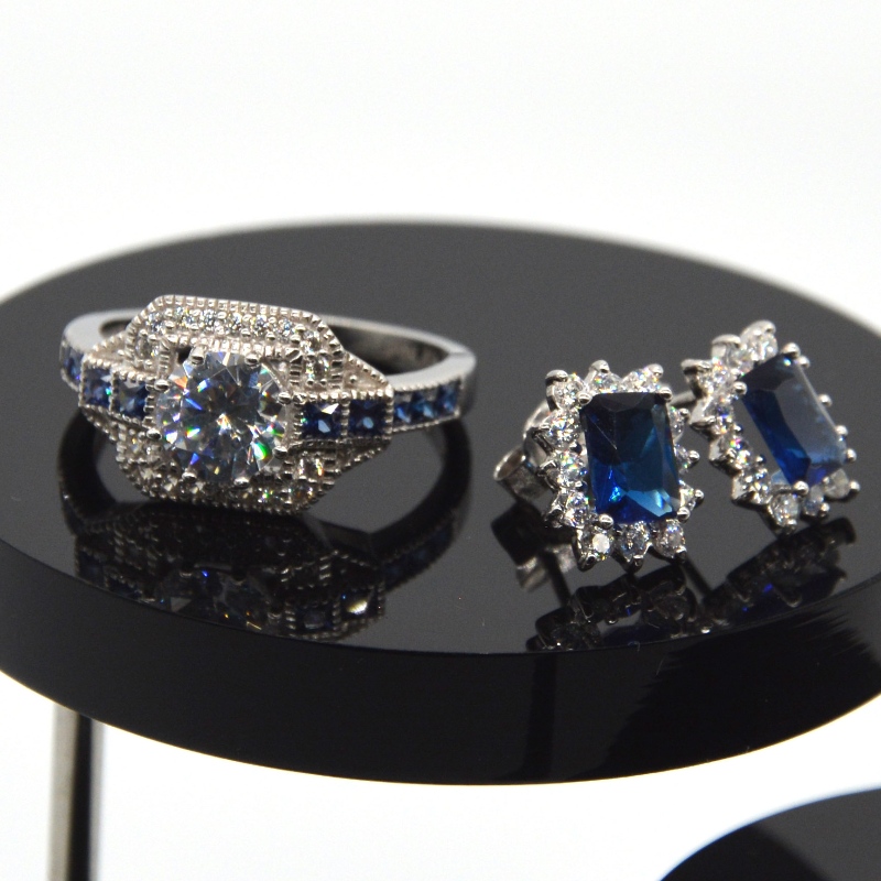 Silverjewelly мода серебро кольцо ожерелье RFBSLTZ001