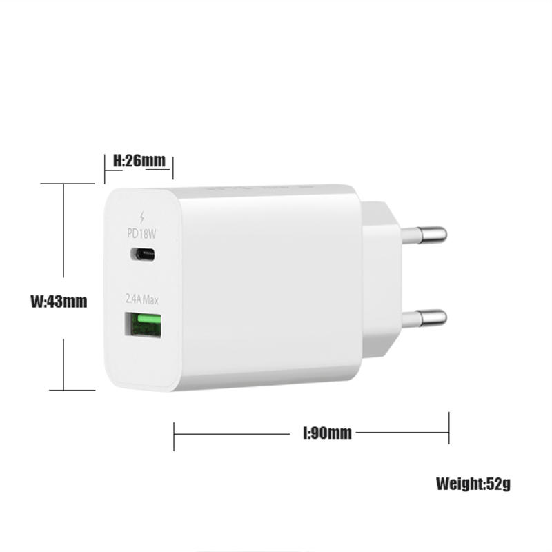 18W QC 3.0 + 2.4A адаптер Type-c USB настенное зарядное устройство Адаптер Быстрое зарядное устройство для мобильного телефона Multi Port USB зарядные устройства