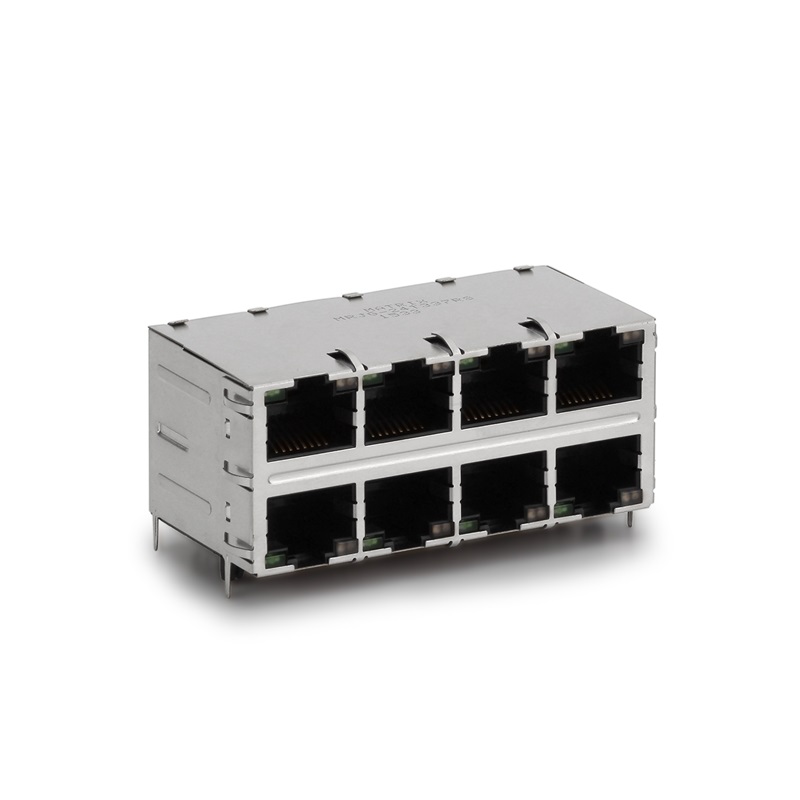 RJ45, 2X4 (фильтр), LED, экранированный экран