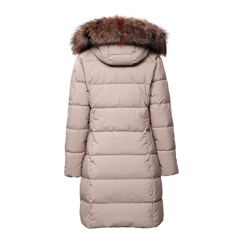 дамская тёплая куртка / пуховка с съемной капюшоном / натуральная кожица