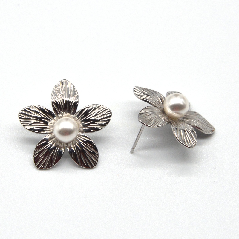 Женские свадебные жемчужные серьги Женские цветочные серьги из нержавеющей стали Лучшие подарки Китайская ювелирная фабрика Ruif...